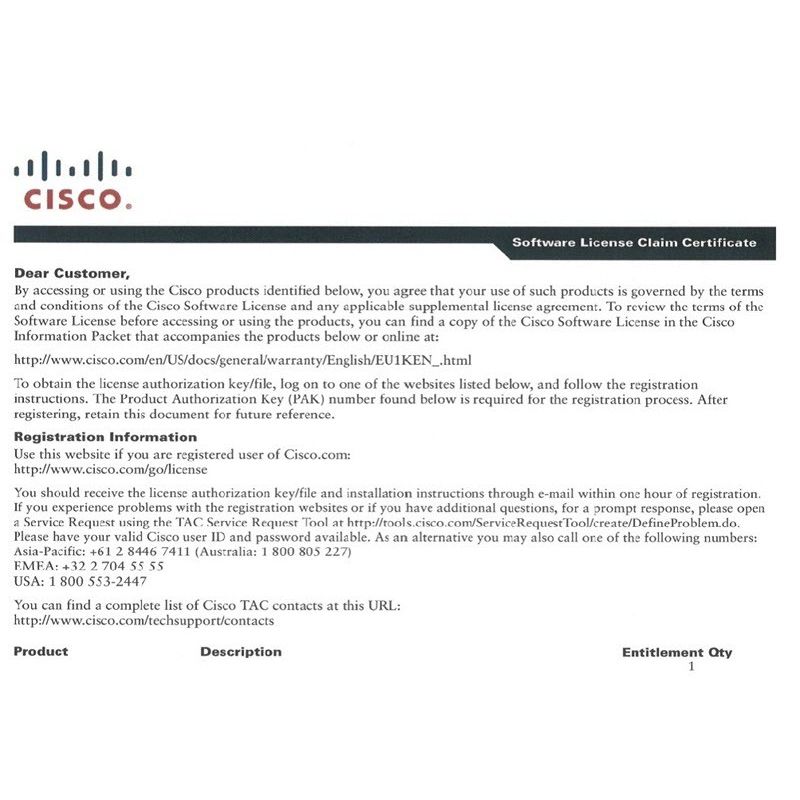 Cisco C9200-LIC=, Cisco C9200 License, Electronic SW License for C9200 Switches