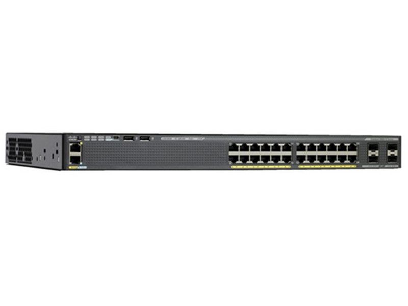 Cisco WS-C2960X-24PD-L, Cisco Catalyst 2960-X Switch, 24x GigE PoE, 370W, 2x10G SFP+